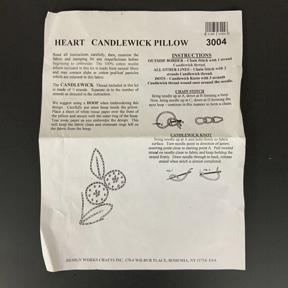 Design Works Crafts DWC 3004 Heart Candlewick 14 inch Pillow Kit 73480 - Picture 3 of 6